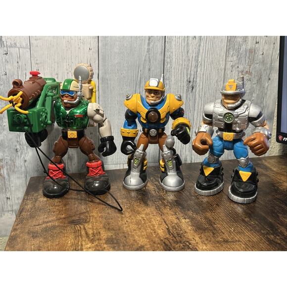 Fisher Price Rescue Heroes Jack And 2 Others 2001 As Is. Missing Accessories - Picture 1 of 10